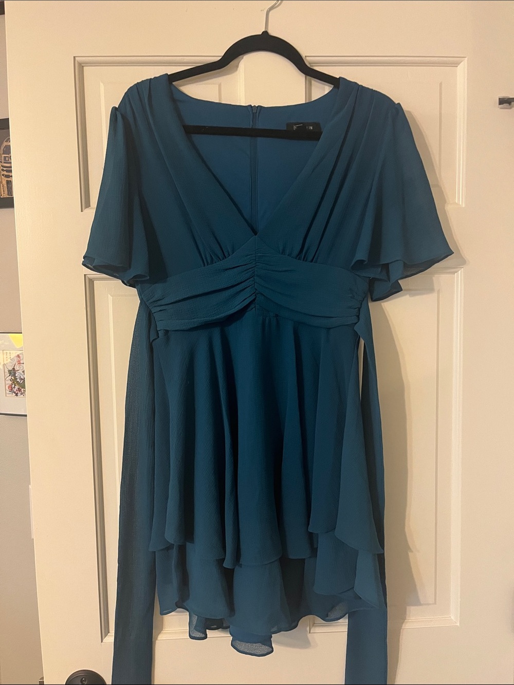 Teal high low dress